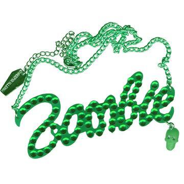 Green Diamonte Zombie Necklace