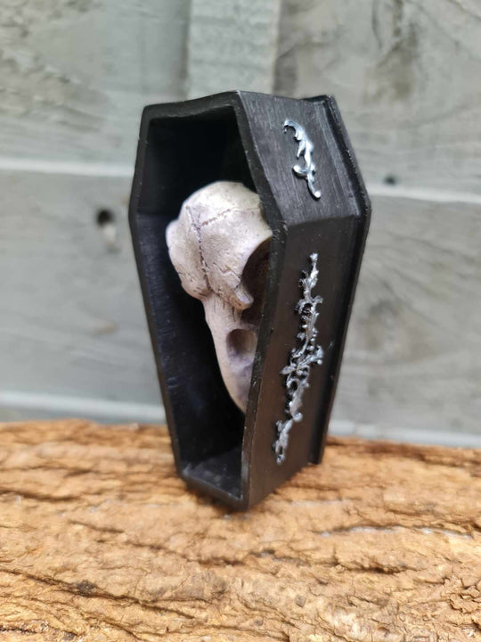 Crow Skull Coffin Ornament - Glow in Dark