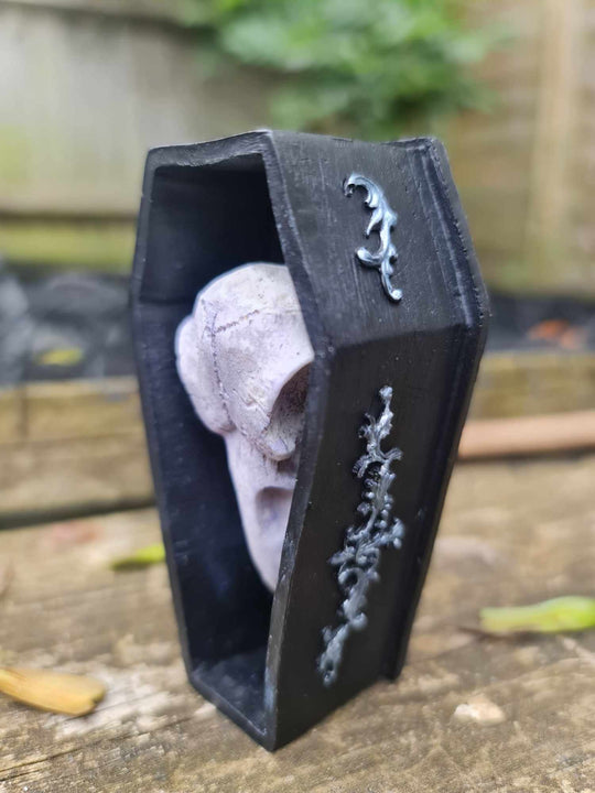 Crow Skull Coffin Ornament - Glow in Dark
