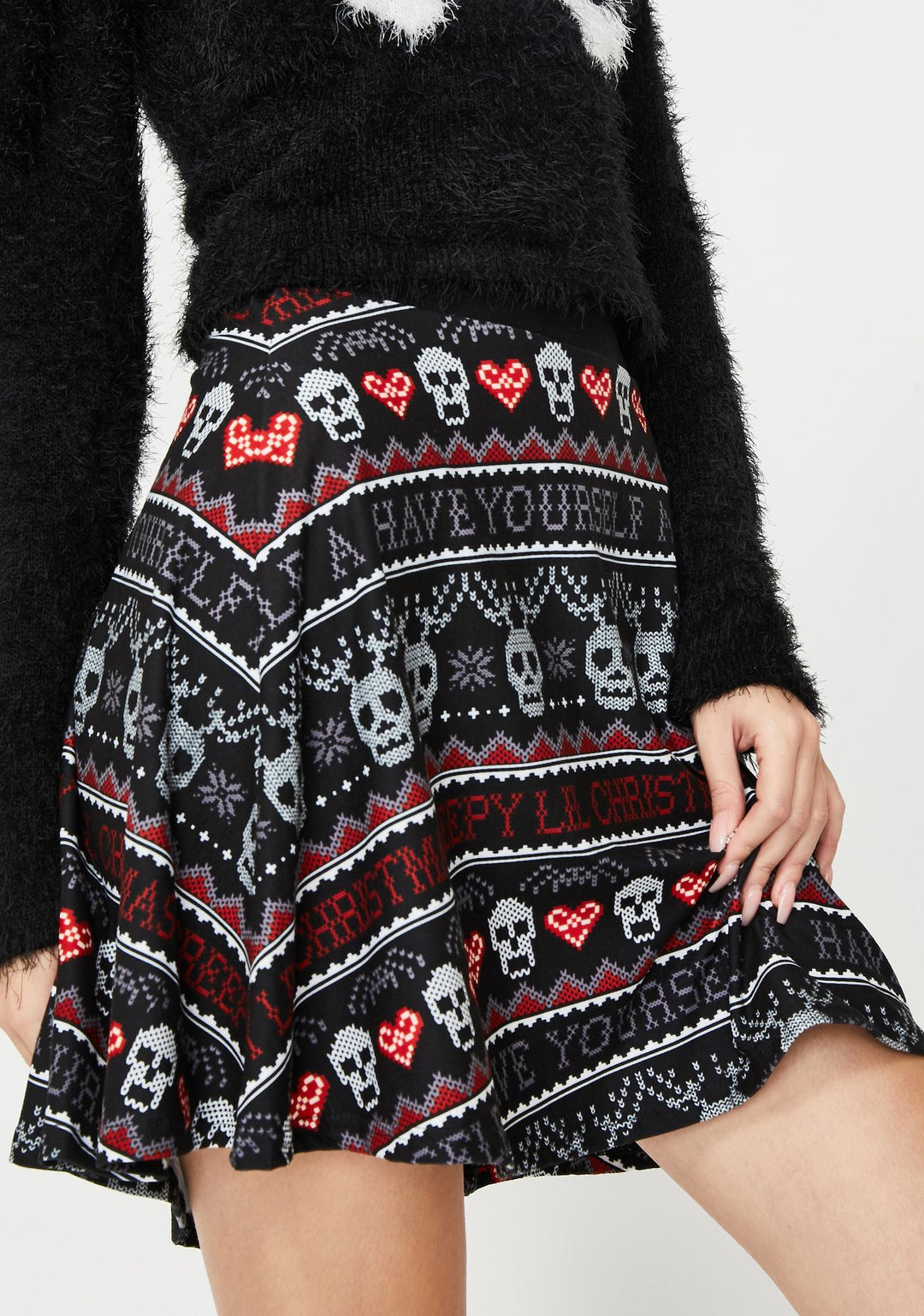 Creepy Lil Christmas Skater Skirt