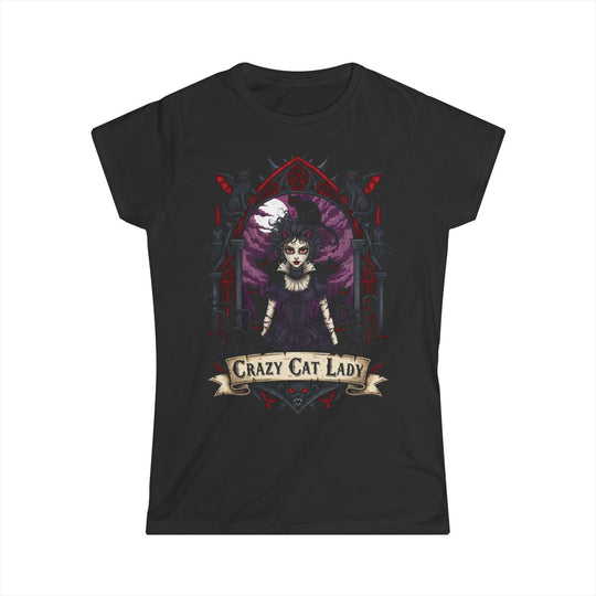 Gothic Crazy Cat Lady Tee | Dark & Whimsical Feline Apparel