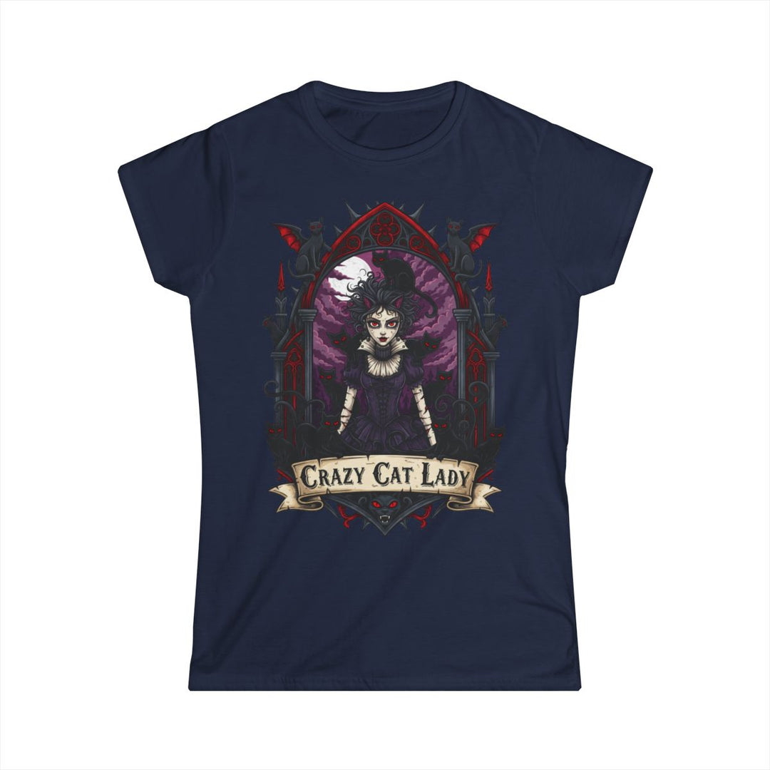 Gothic Crazy Cat Lady Tee | Dark & Whimsical Feline Apparel