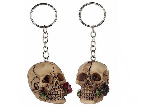 Skulls and Roses Keyring