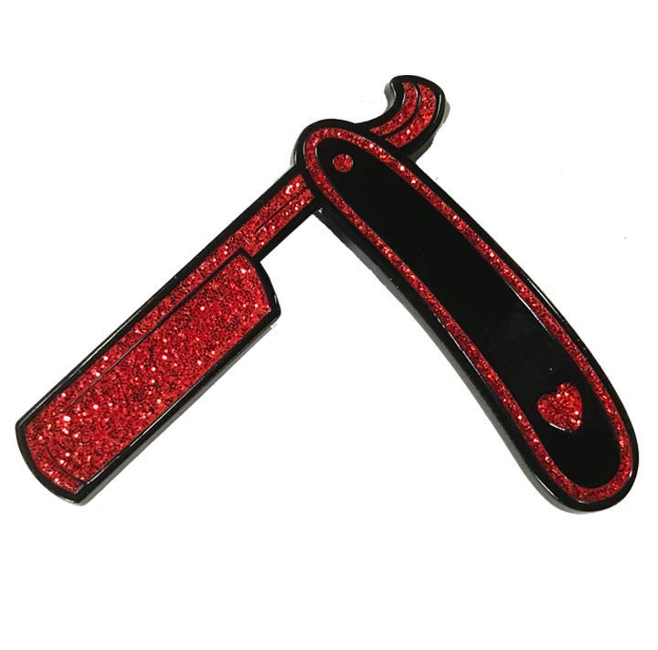 XL Straight Razor Enamel Pin