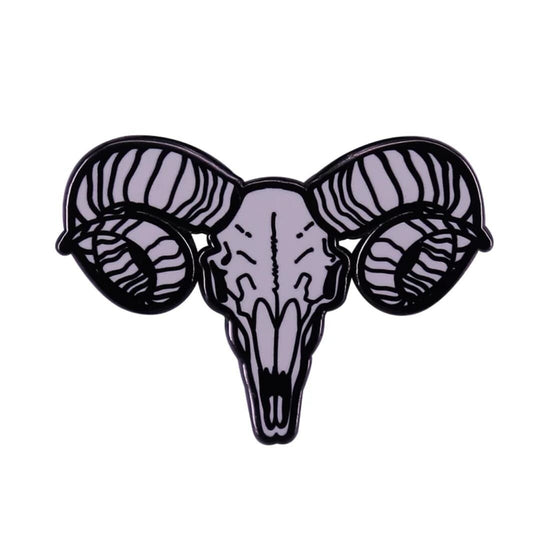 Ram Skull Enamel Pin