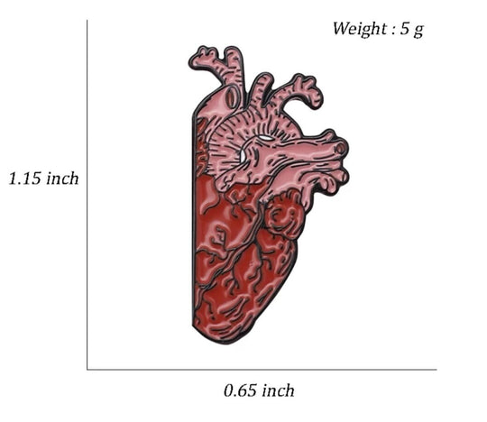 Brain Heart Enamel Pin Set