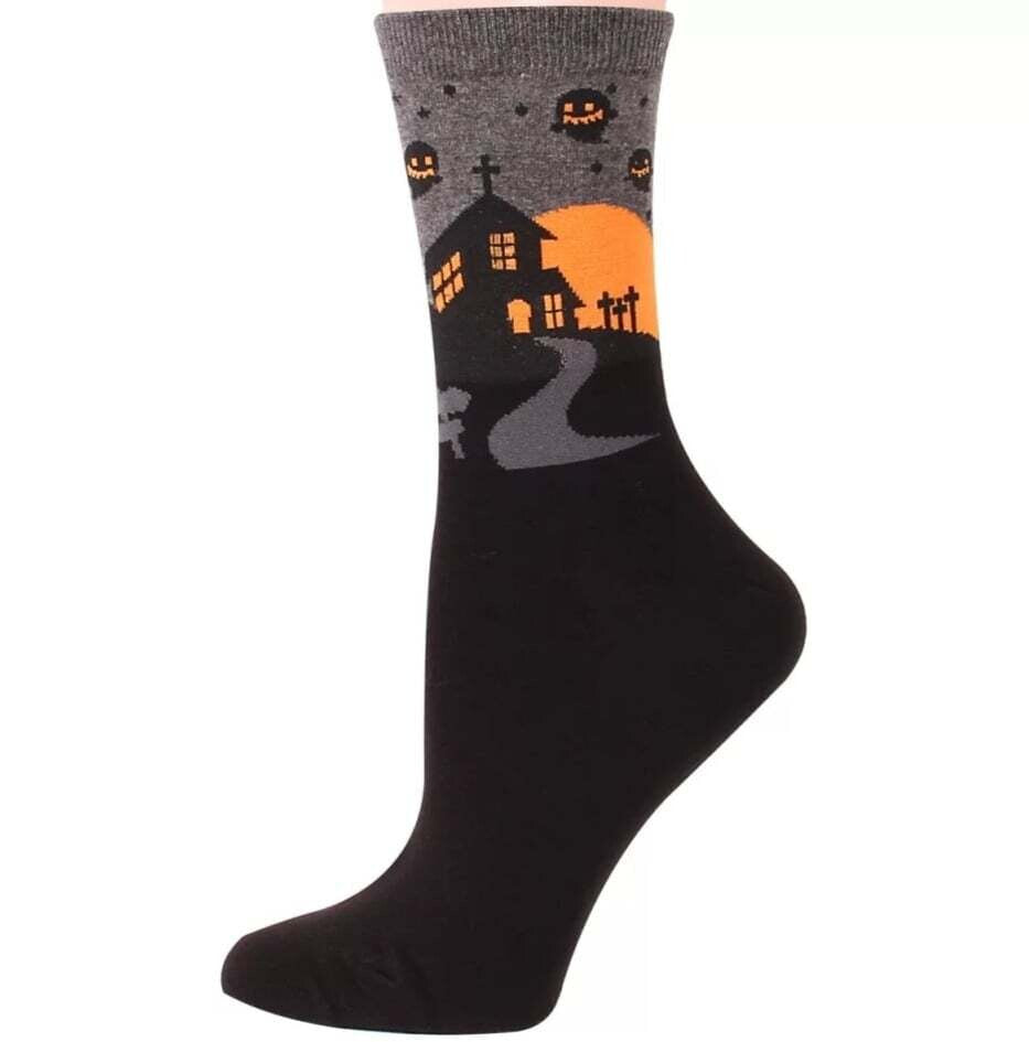 Grey Halloween Themed Socks