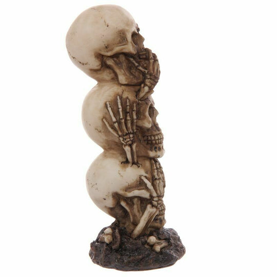 'Hear No, Speak No, See No Evil' Skull Totem