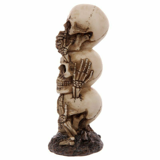 'Hear No, Speak No, See No Evil' Skull Totem