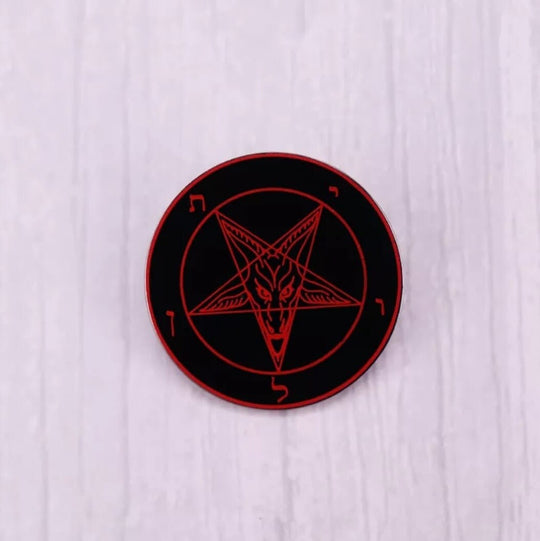 'Red Baphomet' Enamel Pin