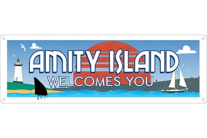 'Amity Island' Tin Sign