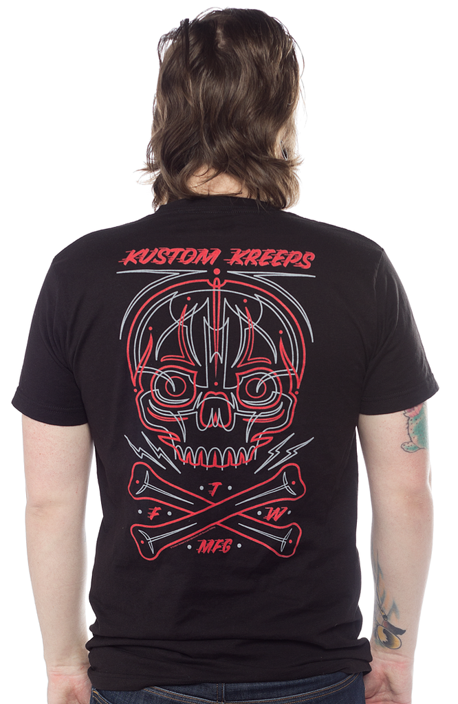 Pinstriped Skull T Shirt
