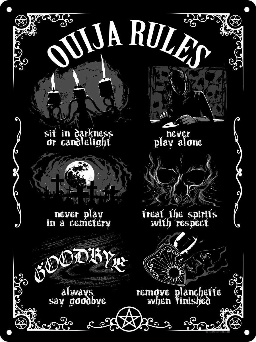 'Ouija Board Rules' Tin Sign
