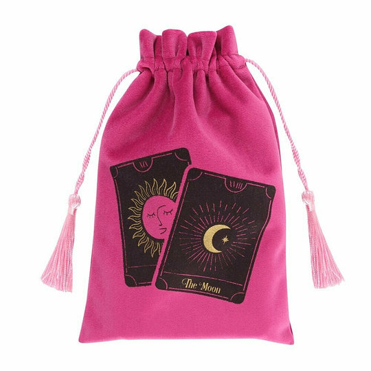 Black Tarot Card Drawstring Pouch