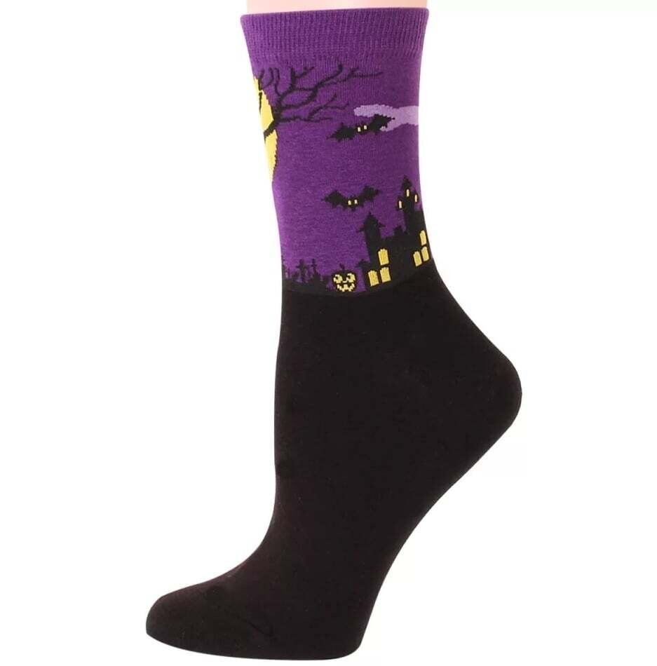 Purple Halloween Themed Socks