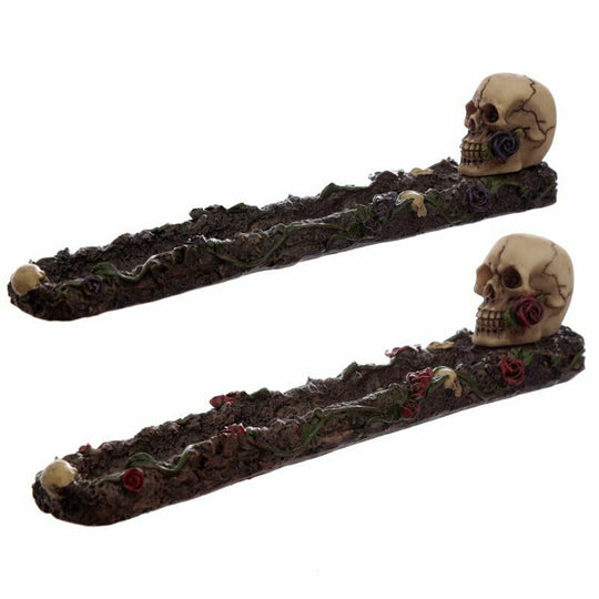 Skull and Roses Incense Holder