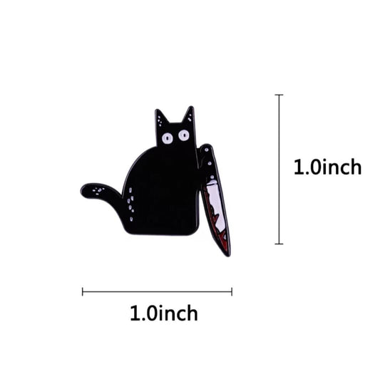 'Stabby Cat' Enamel Pin