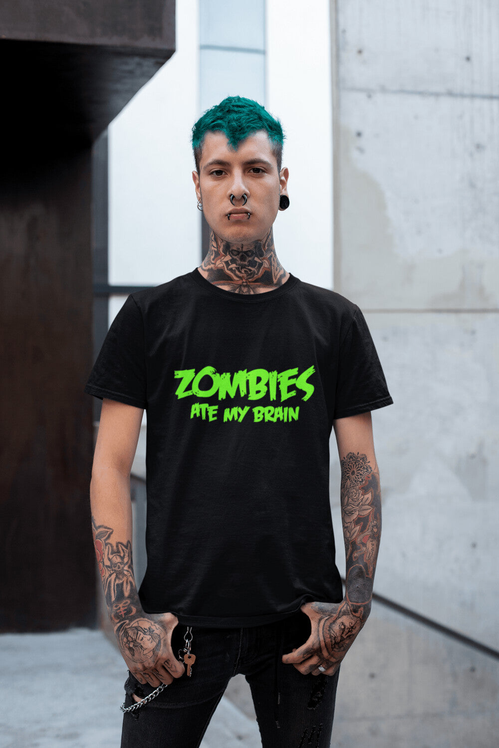 Zombies Ate My Brain Men's Tee