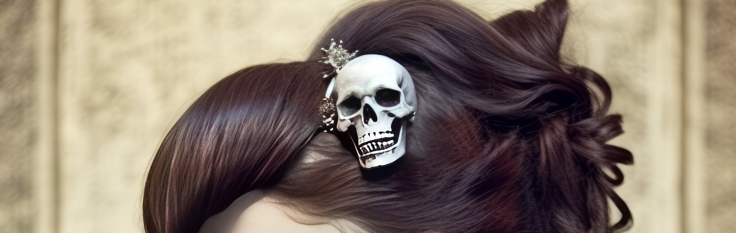 Hair clip skull