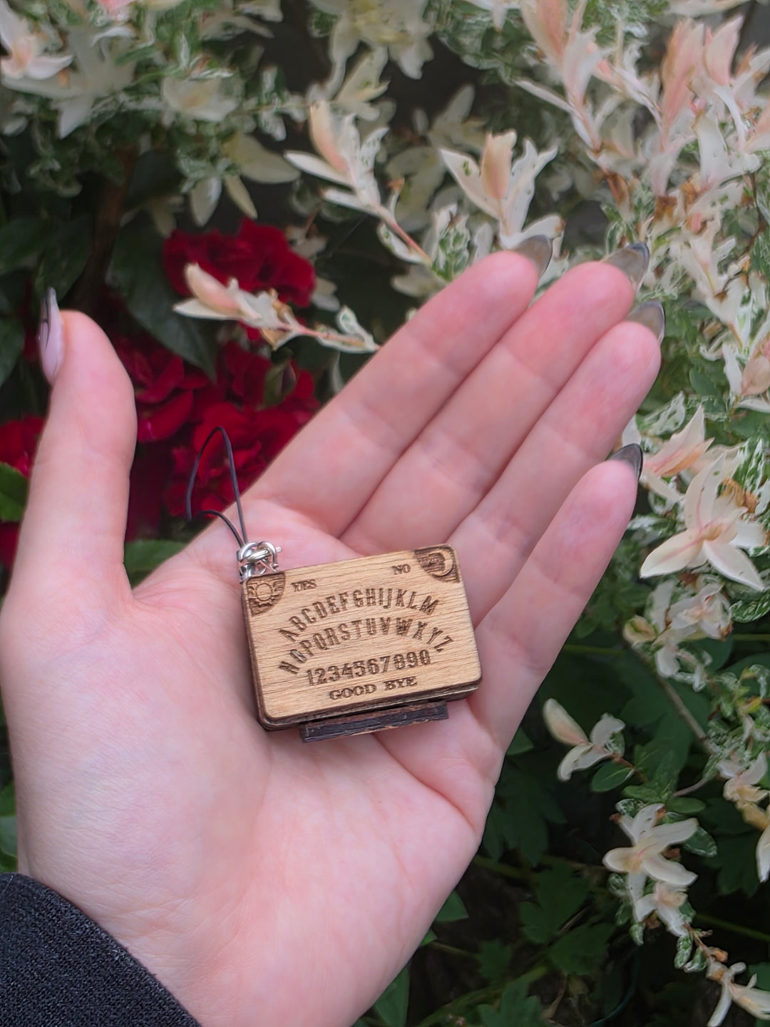 Miniature Wooden Ouija Spirit Board Charm | Gothic Witchy Phone & Bag Accessory