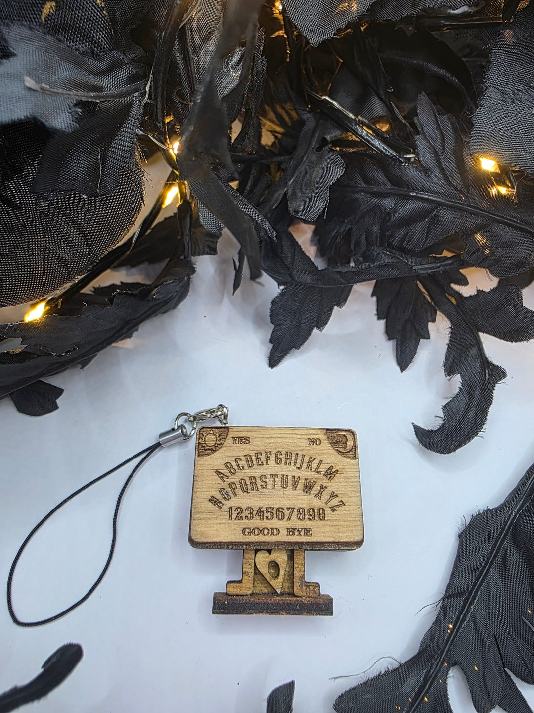 Miniature Wooden Ouija Spirit Board Charm | Gothic Witchy Phone & Bag Accessory