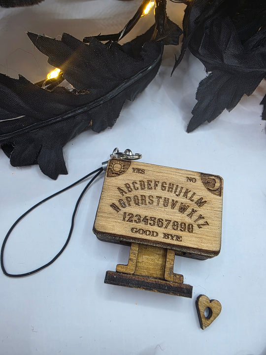 Miniature Wooden Ouija Spirit Board Charm | Gothic Witchy Phone & Bag Accessory