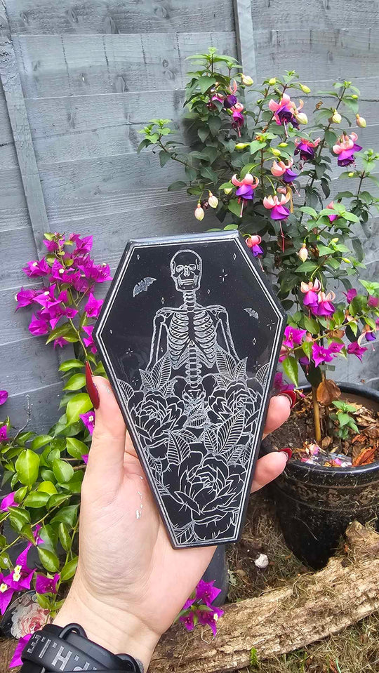 Death & Roses Coffin Plaque