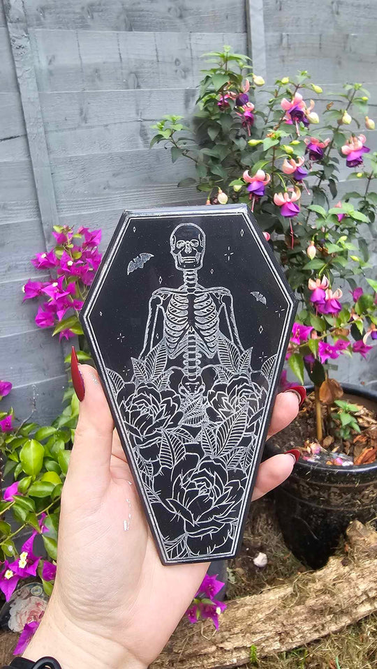 Death & Roses Coffin Plaque