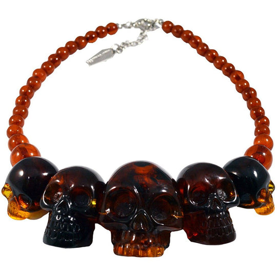 Amber Skull Necklace