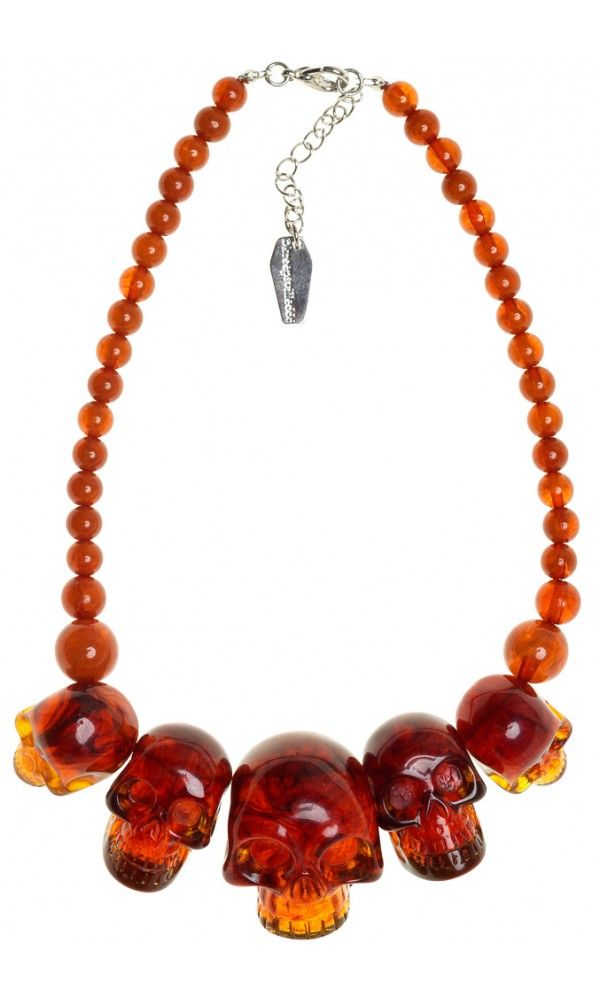 Amber Skull Necklace