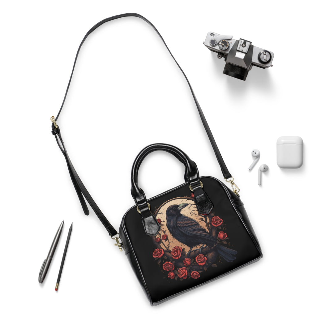 Raven and Roses Shoulder Handbag.