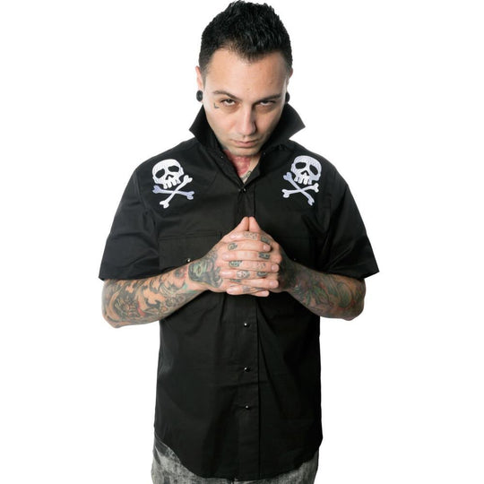 Harlock Skull X Bones Western Shirt