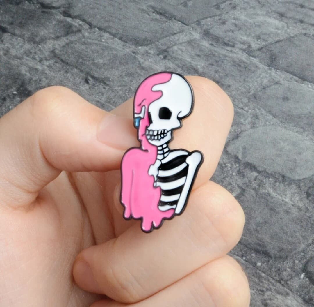 Skeleton Enamel Pin