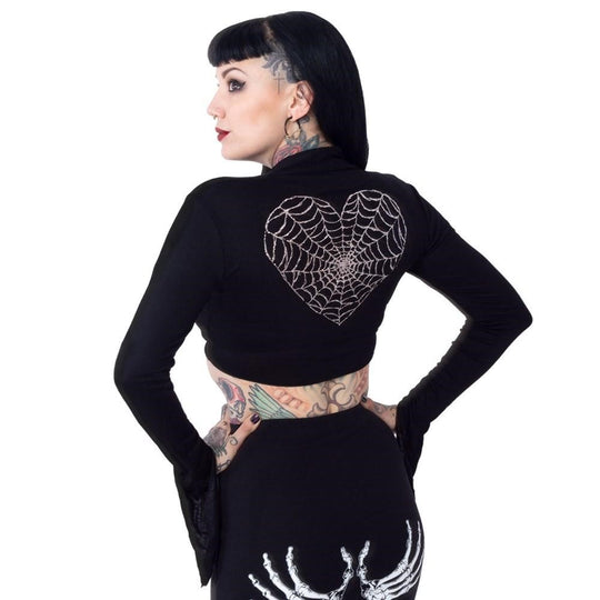 Web Heart Tie Top