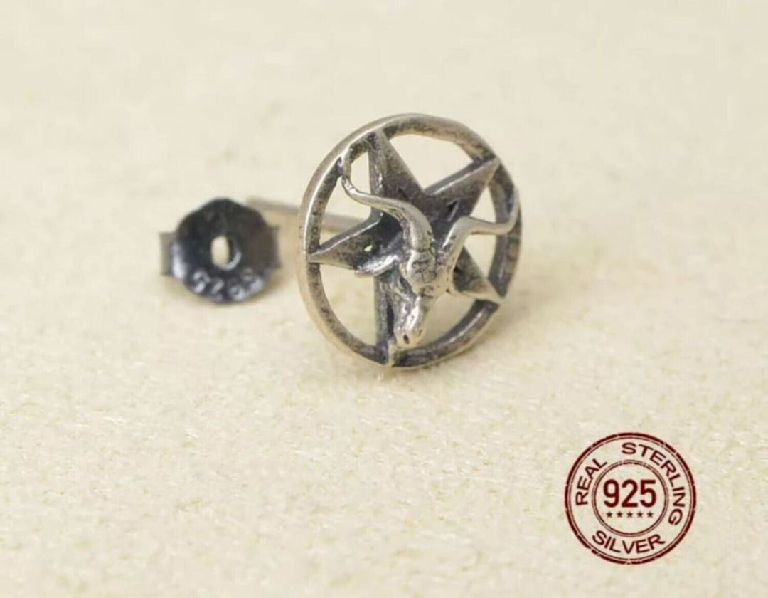 Baphomet Pentagram Ear-Studs