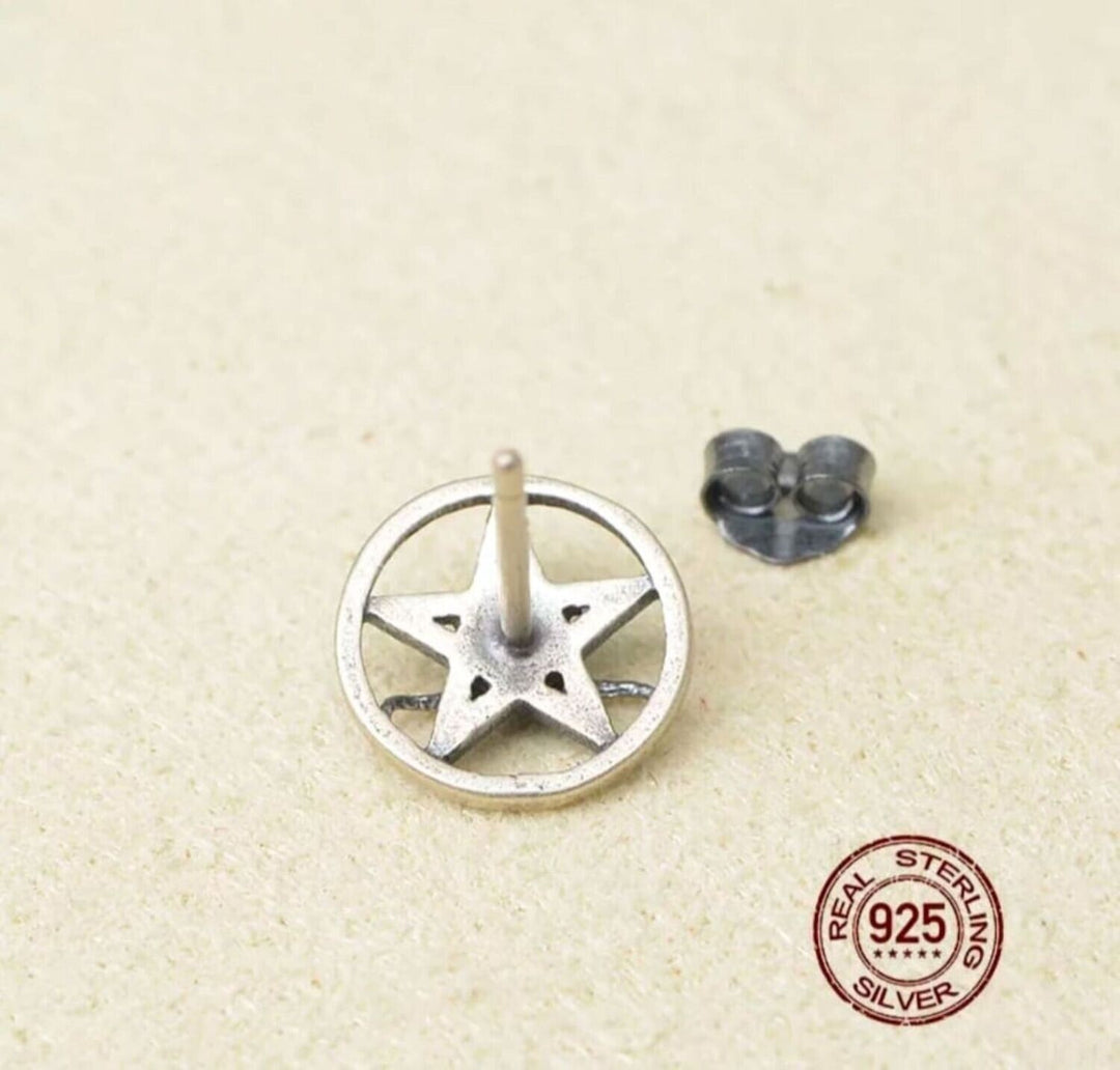 Baphomet Pentagram Ear-Studs