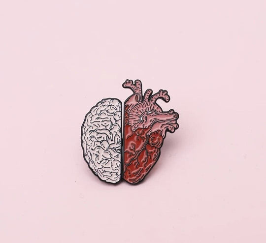 Brain Heart Enamel Pin Set