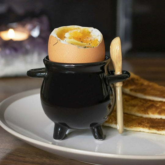 Cauldron Egg With Broom Spoon