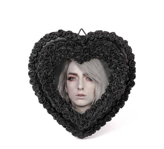 Black Rose Heart Photo Frame