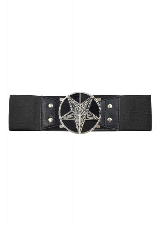 Elastic Waist Belt Goat Head Black