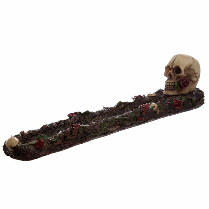 Skull and Roses Incense Holder