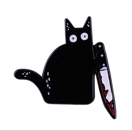 'Stabby Cat' Enamel Pin
