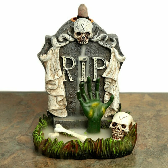 RIP Zombie Hand Tombstone Backflow Incense Burner